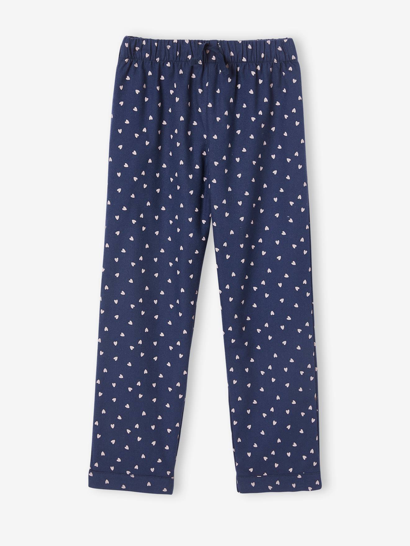 Conjunto de 2 calças de pijama de flanela, tamanho médio infantil, xadrez rosa.