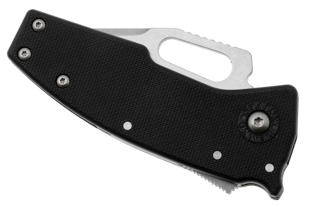 Demko Nano-Shark, NANO-10A-BLACK GRN-CP, Stonewashed AUS-10A Clip Point, Black GRN zakmes