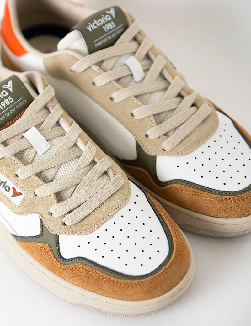 VICTORIA BASKETS HOMME C80 CASUAL PATCH TAUPE