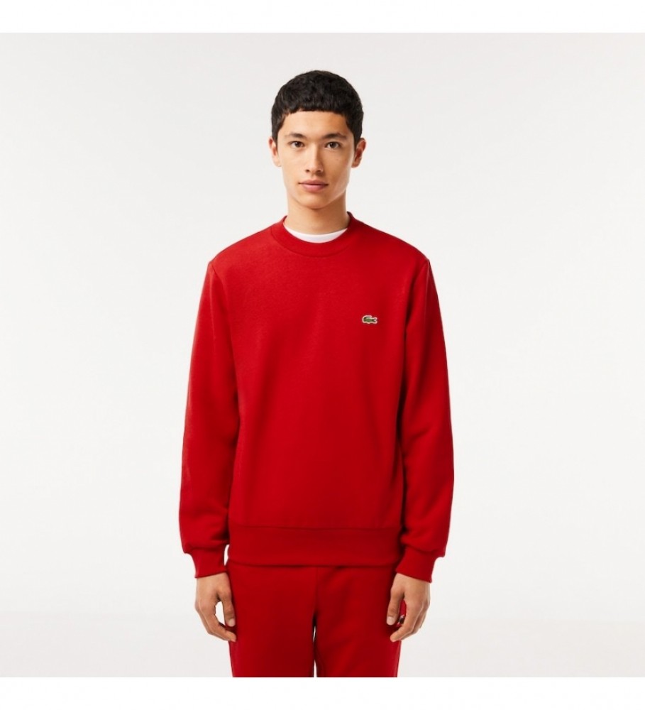 Moletom Lacoste em algodão orgânico escovado, vermelho