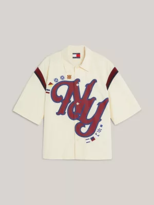 Camisa de manga curta com logotipo College NY