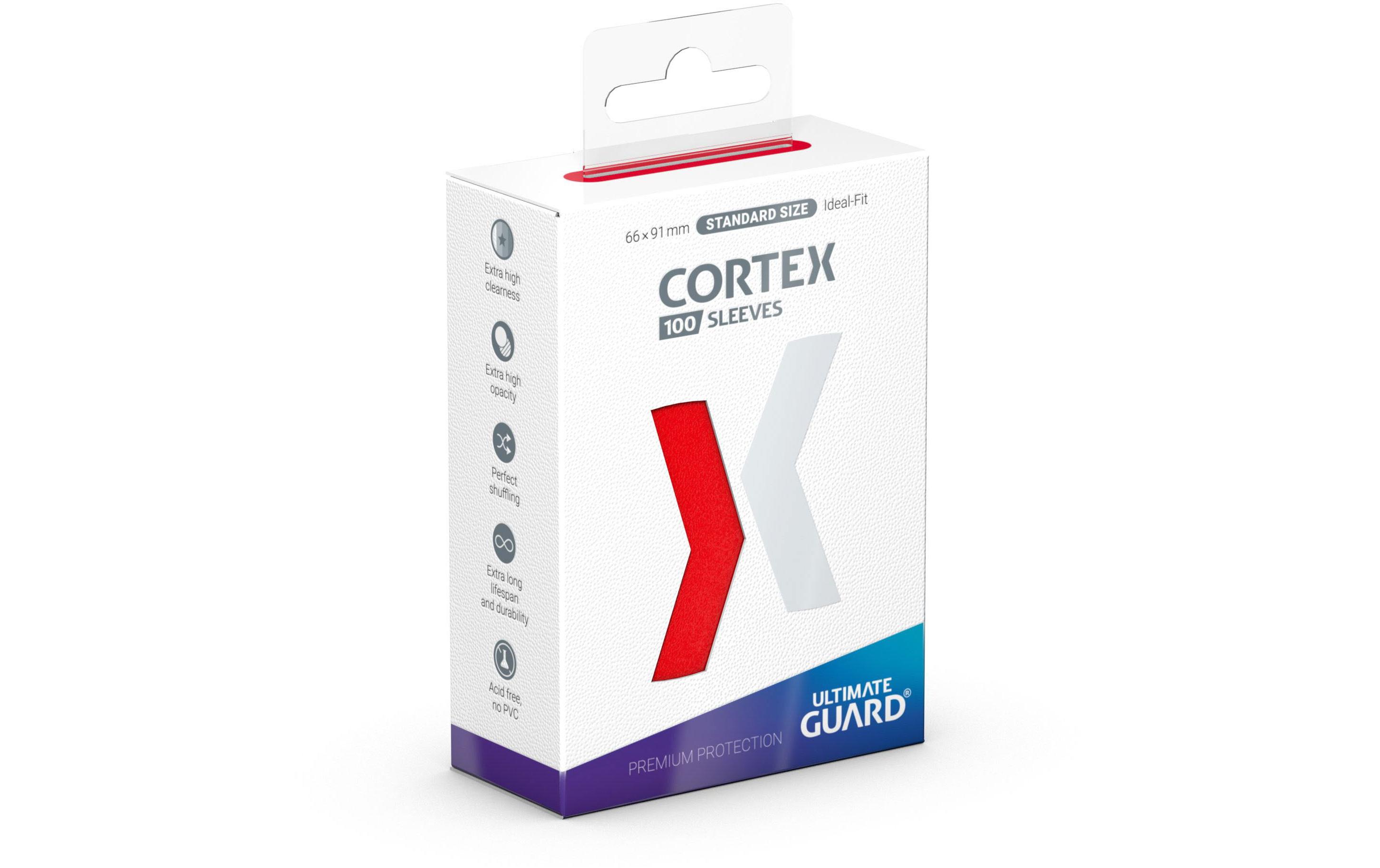 Kartenhülle Cortex Sleeves Standardgrösse Rot 100Ideal-Fit Sleeves 66 x 91 mm