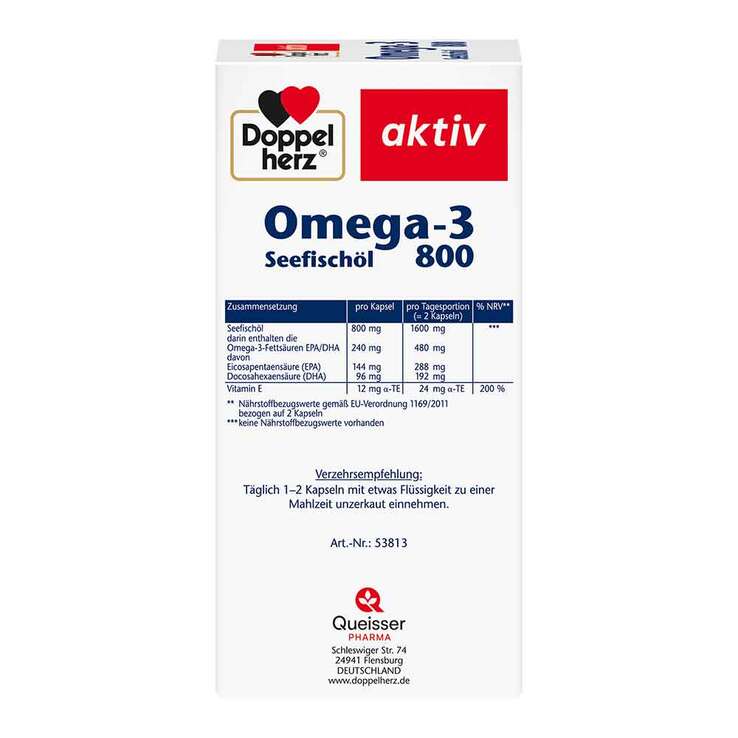 Doppelherz Omega-3 Seefischöl 800 aktiv Kapseln, 120 St