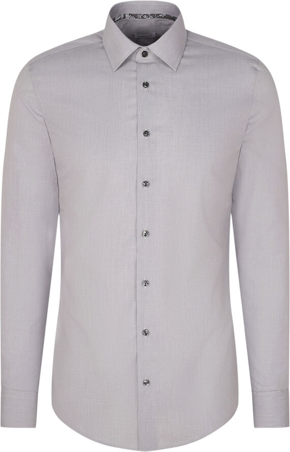 Seidensticker Business Shirt Slim Long sleeve Kent-Collar Uni Grey