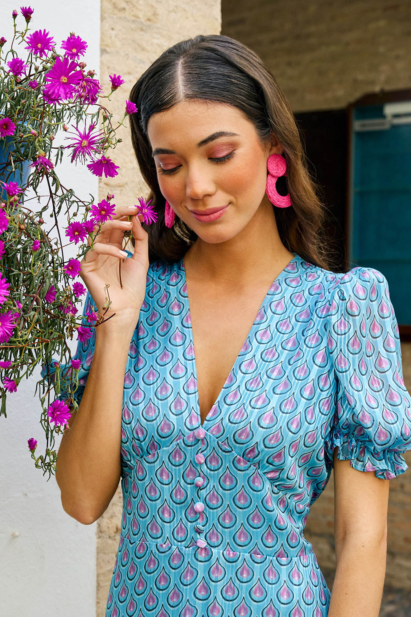 Vestido longo azul Mali - Azul