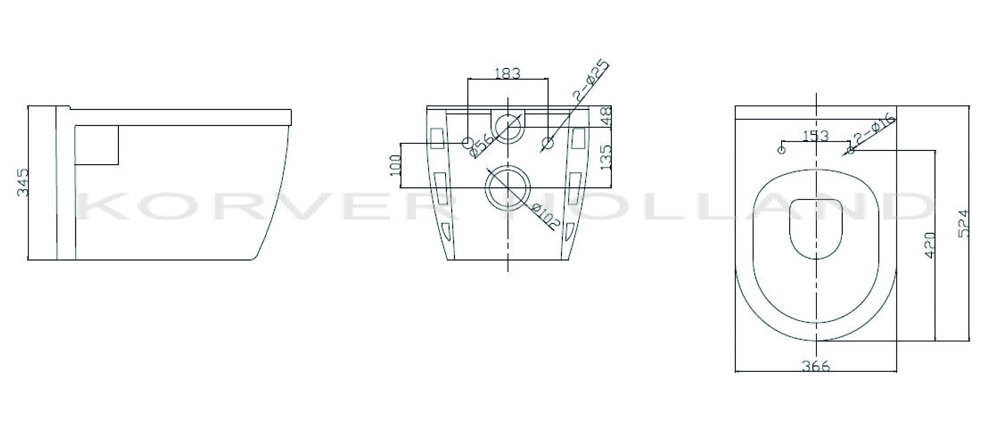 Mueller Pio rimless wandcloset wit