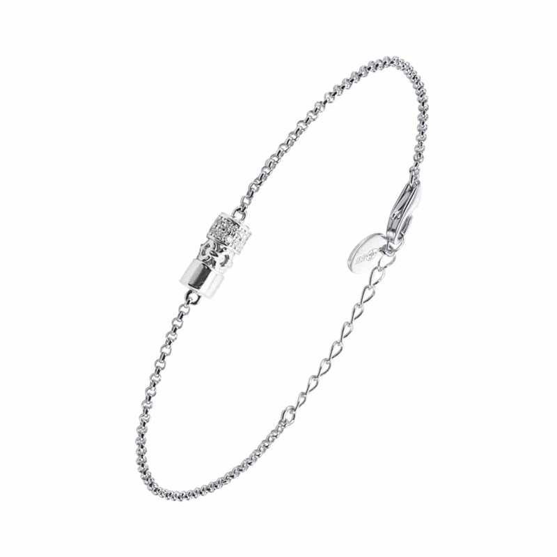 Bracelet  Argent Rhodié Sissi Sertie De Zirconiums Blanc