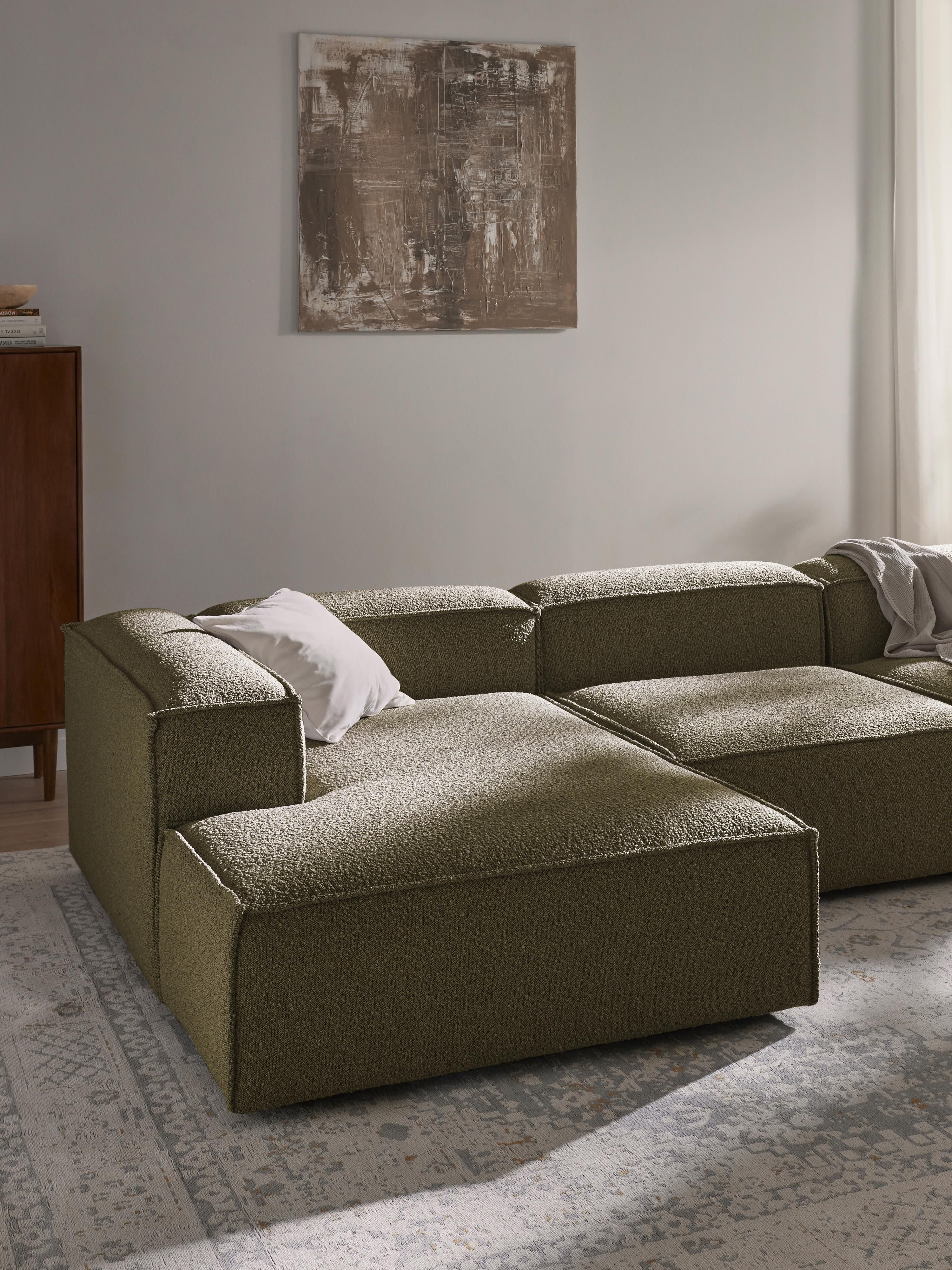 Bouclé modulaire hoekbank Lennon (4-zits)