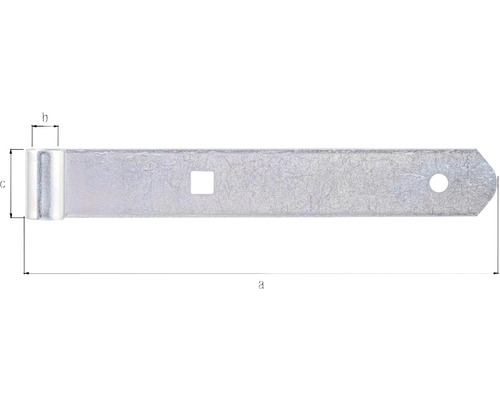 Scharnierband type 4, rechte vorm, lichtgewicht, 200 x 10 x 30 mm, verzinkt, dikfilm gepassiveerd
