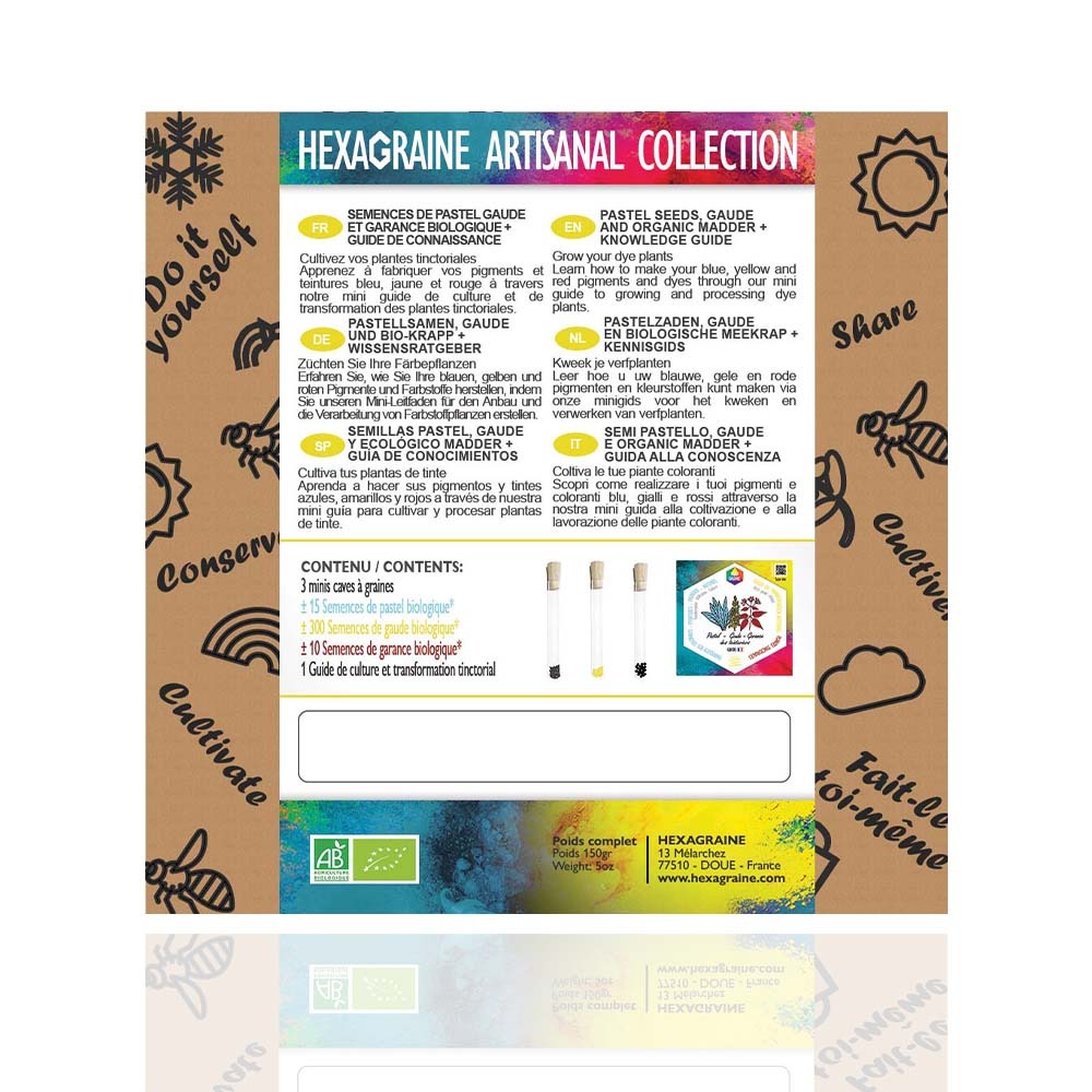 Coffret de semences tinctoriales colorants primaires