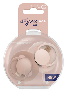 Difrax LOVI Prime Pacifier 6-18 Months - Nude/Blush 2ST