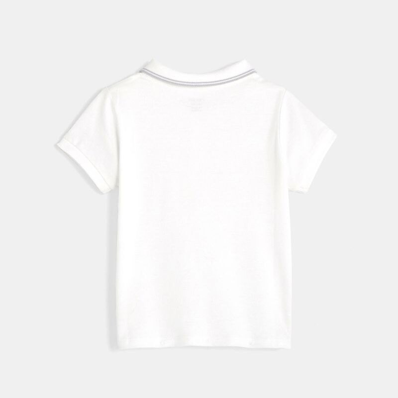Polo maille piquée uni blanc bébé garçon Blanc