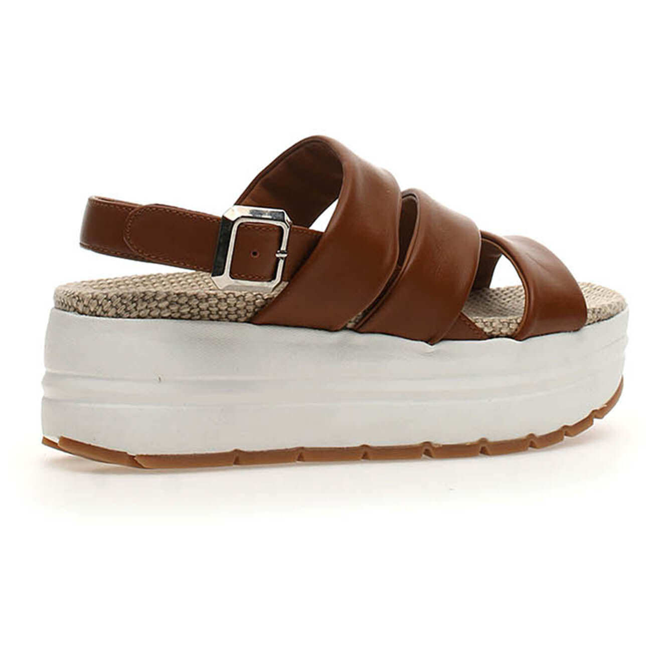 Voile Blanche Sandales en Cuir Soni cognac - Talon 5,5 cm