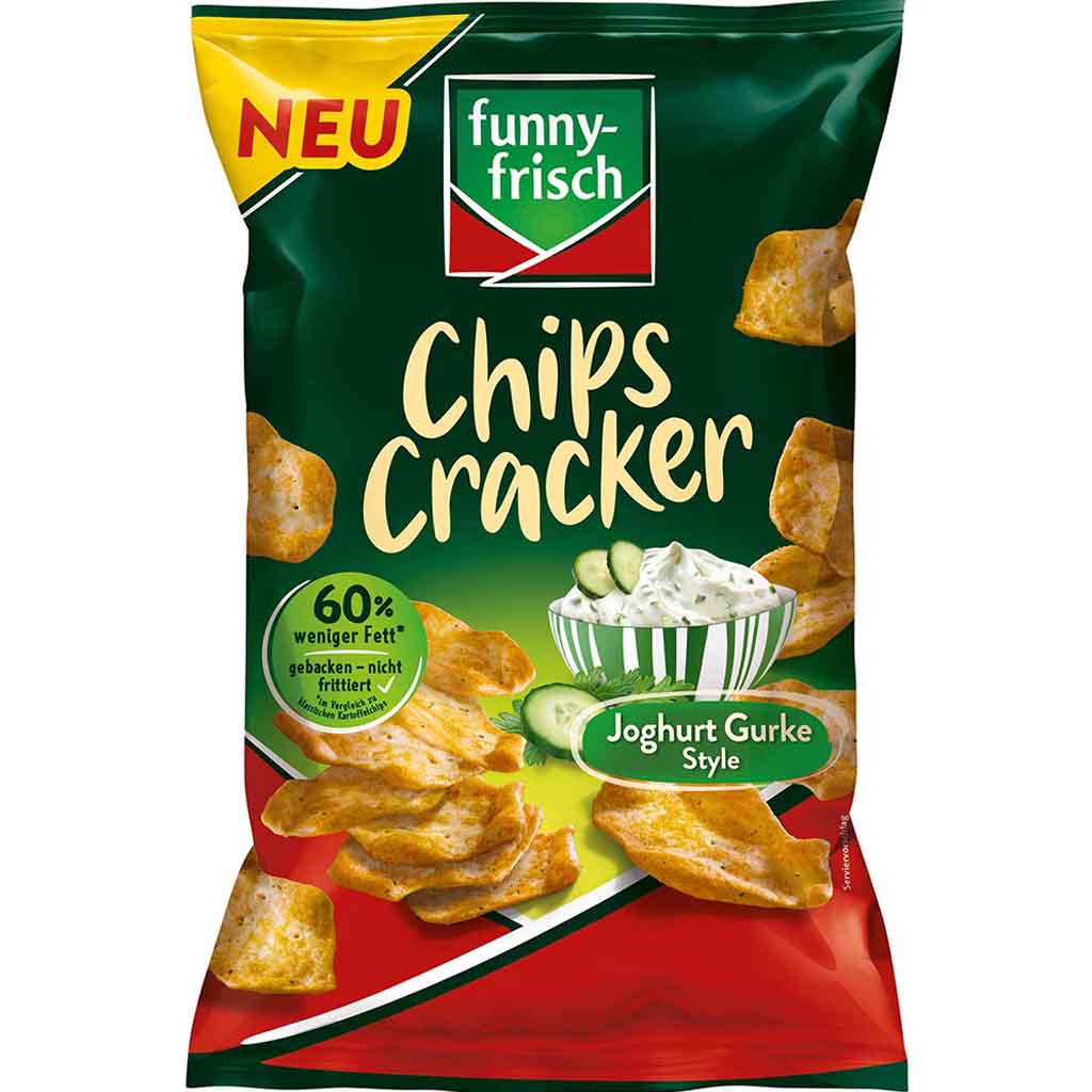 funny frisch Chips Cracker Joghurt Gurke Style 90g MHD:21.4.25