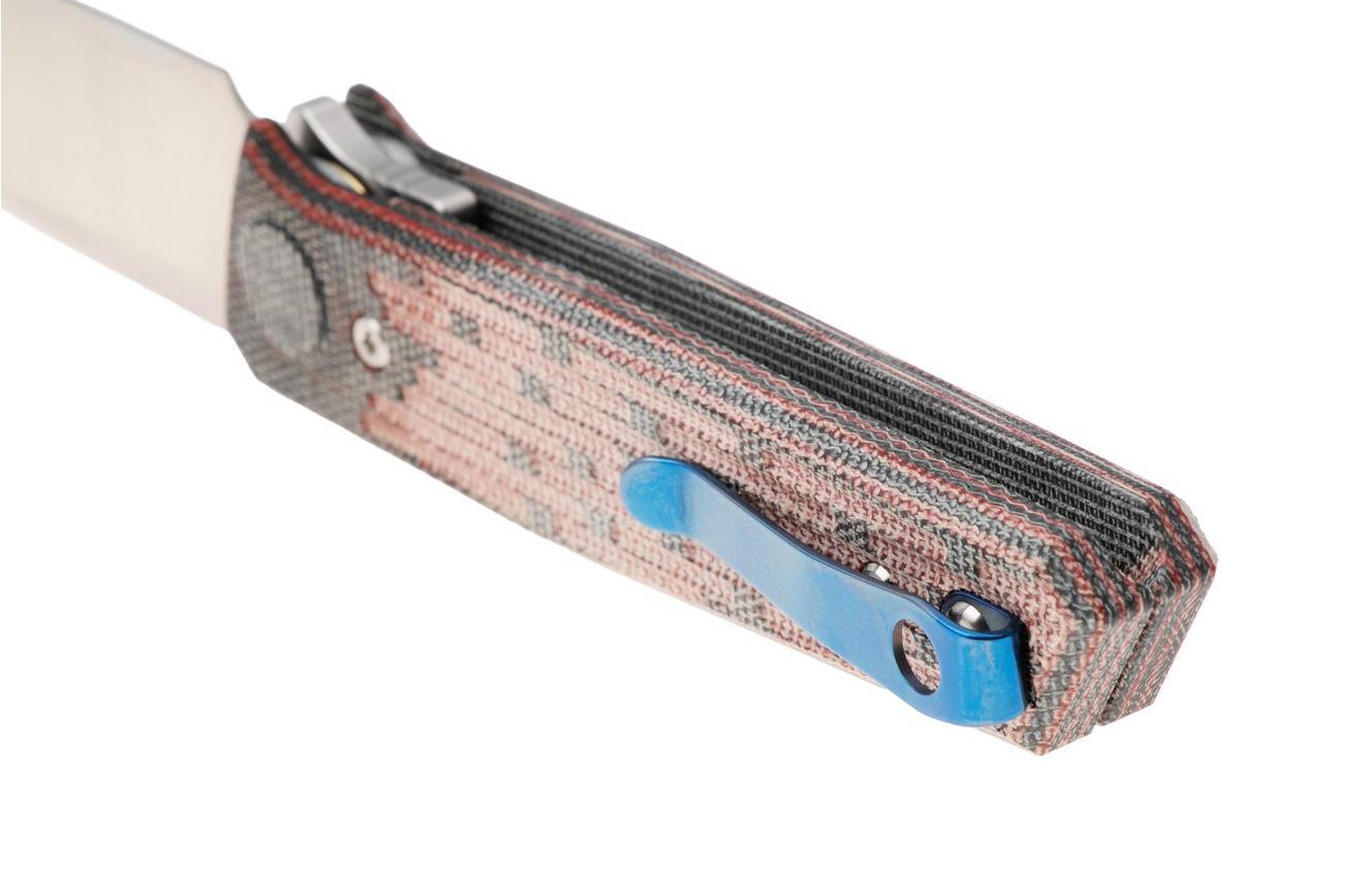 Reate PL-6 Satin Nitro-V, Red Black Micarta, zakmes