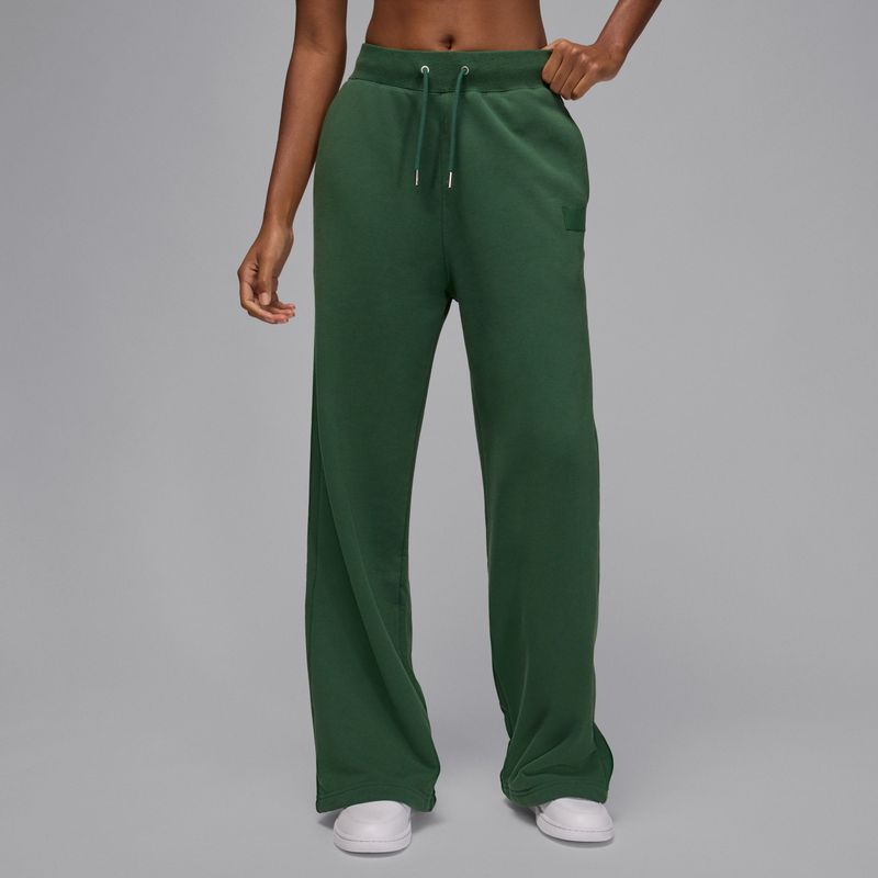 Jordan Flight Fleece damesbroek van sweatstof met open zoom - Groen