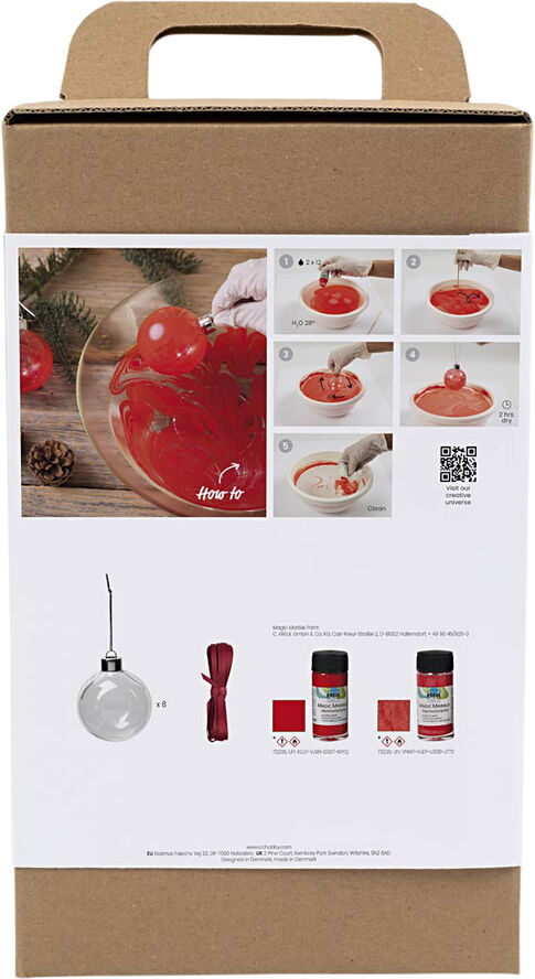Creativ Company DIY Kit Julekugler, Marmorering