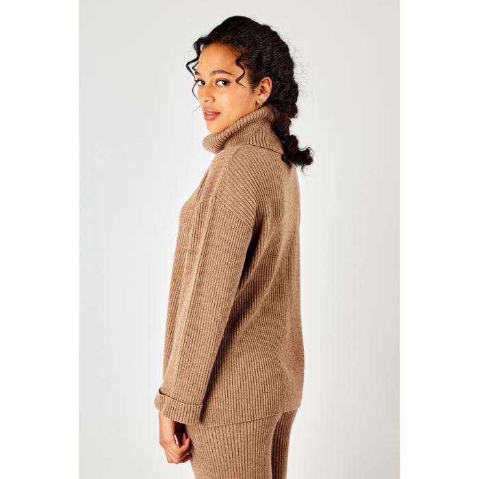 Veritas-Loungewear trui ribbel rolkraag