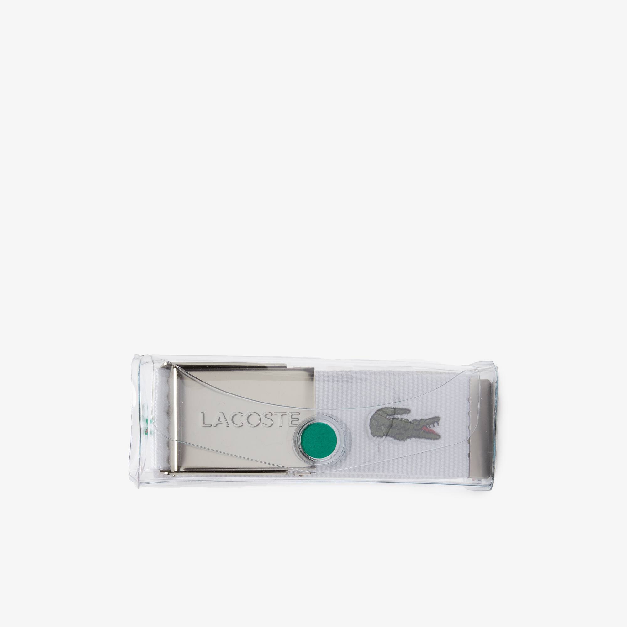 Ceinture sangle boucle gravée Lacoste Édition Made in France Ceintures - Blanc - Lacoste - Homme