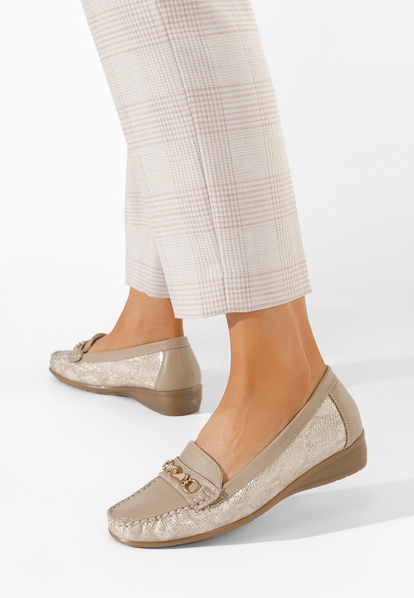 Mocassins femme beige Lerisea