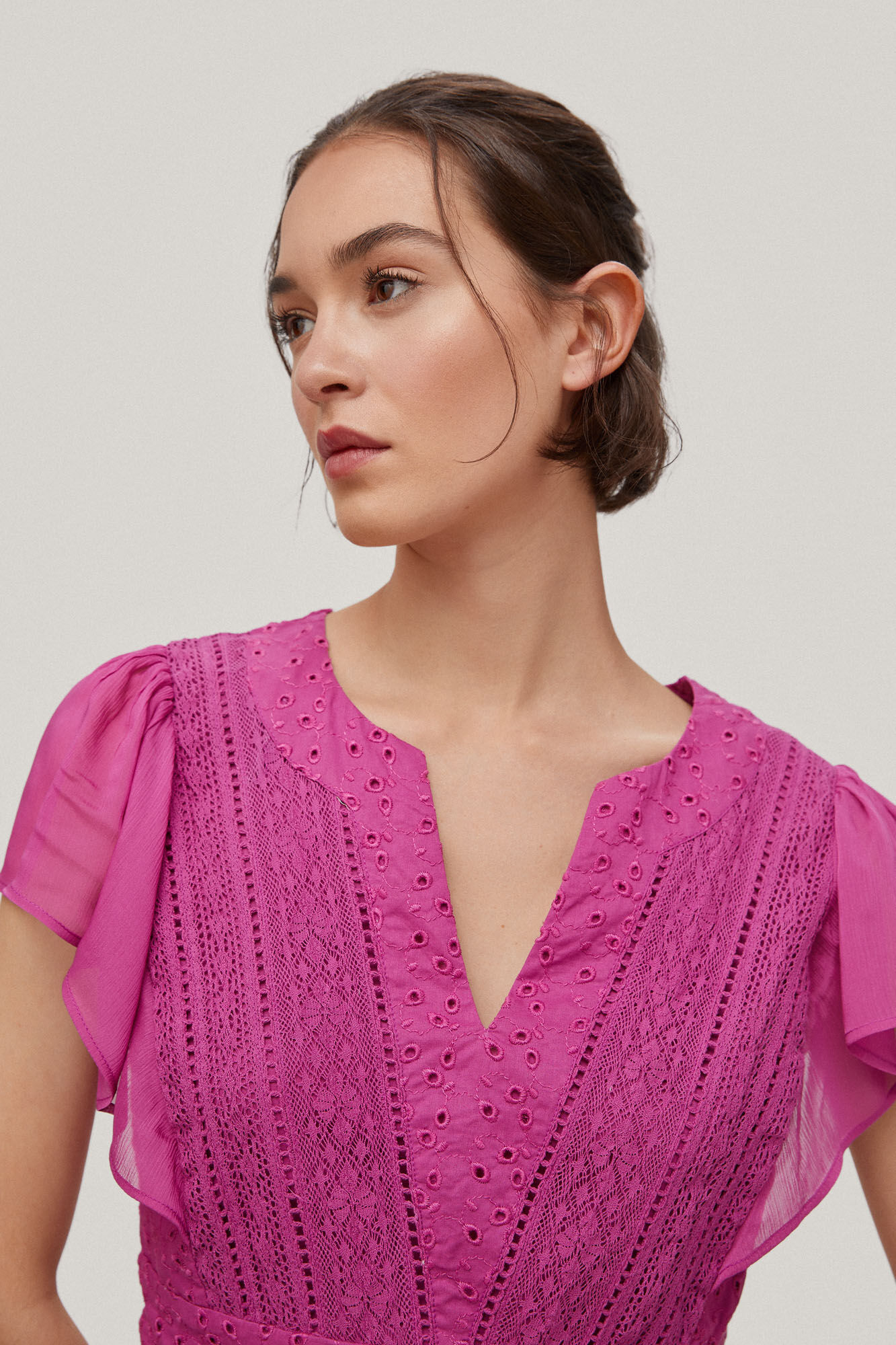 Blusa romântica bordada - Rosa