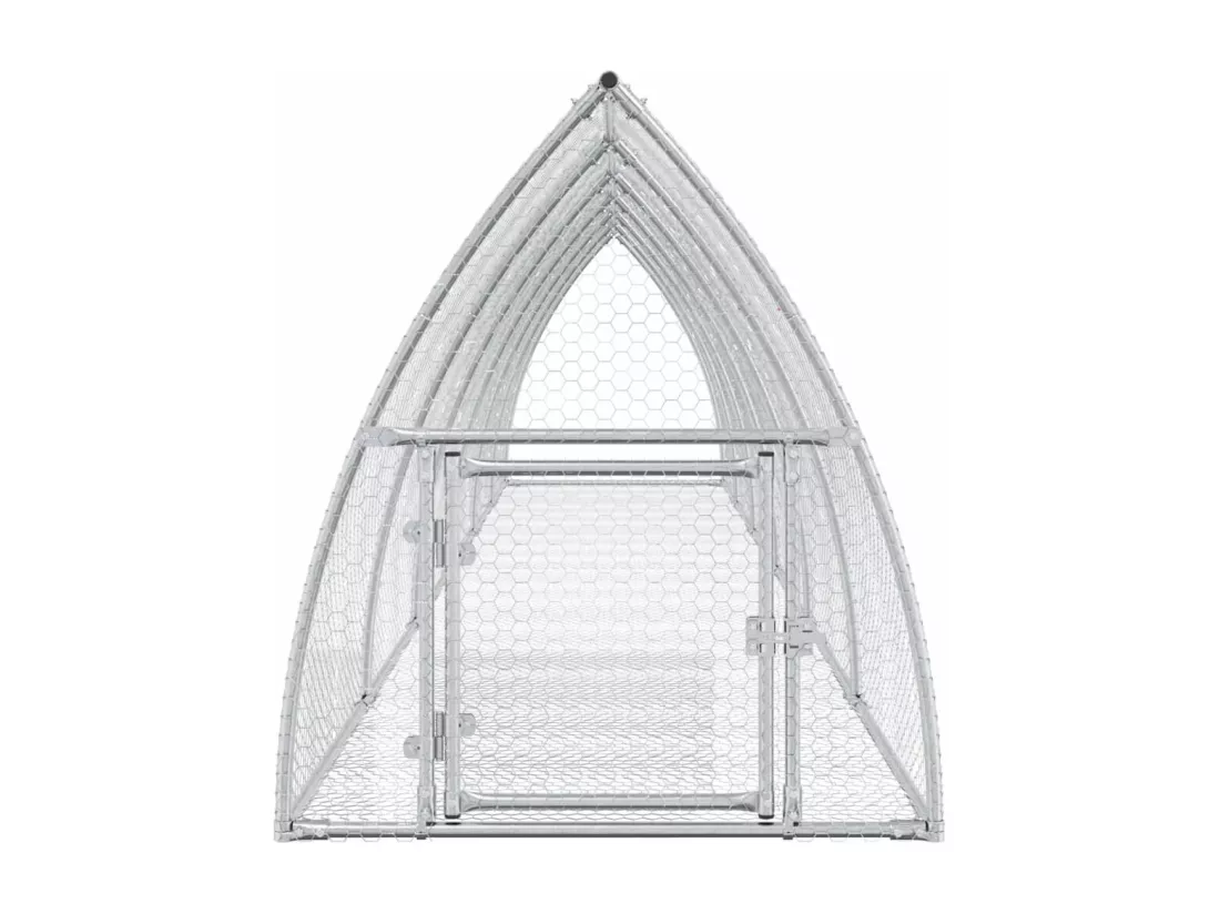 Clapier argenté 600x105x120 cm acier galvanisé