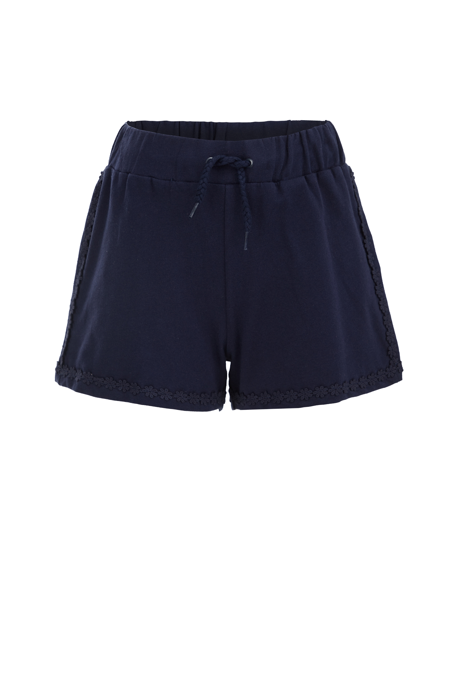 Meisjes sweatshort met embroidery WE Fashion Marineblauw