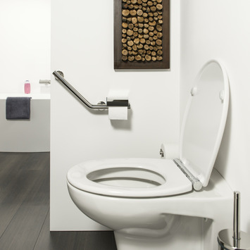 Tiger Boston Comfort en Safety toiletrolhouder met steun links chroom