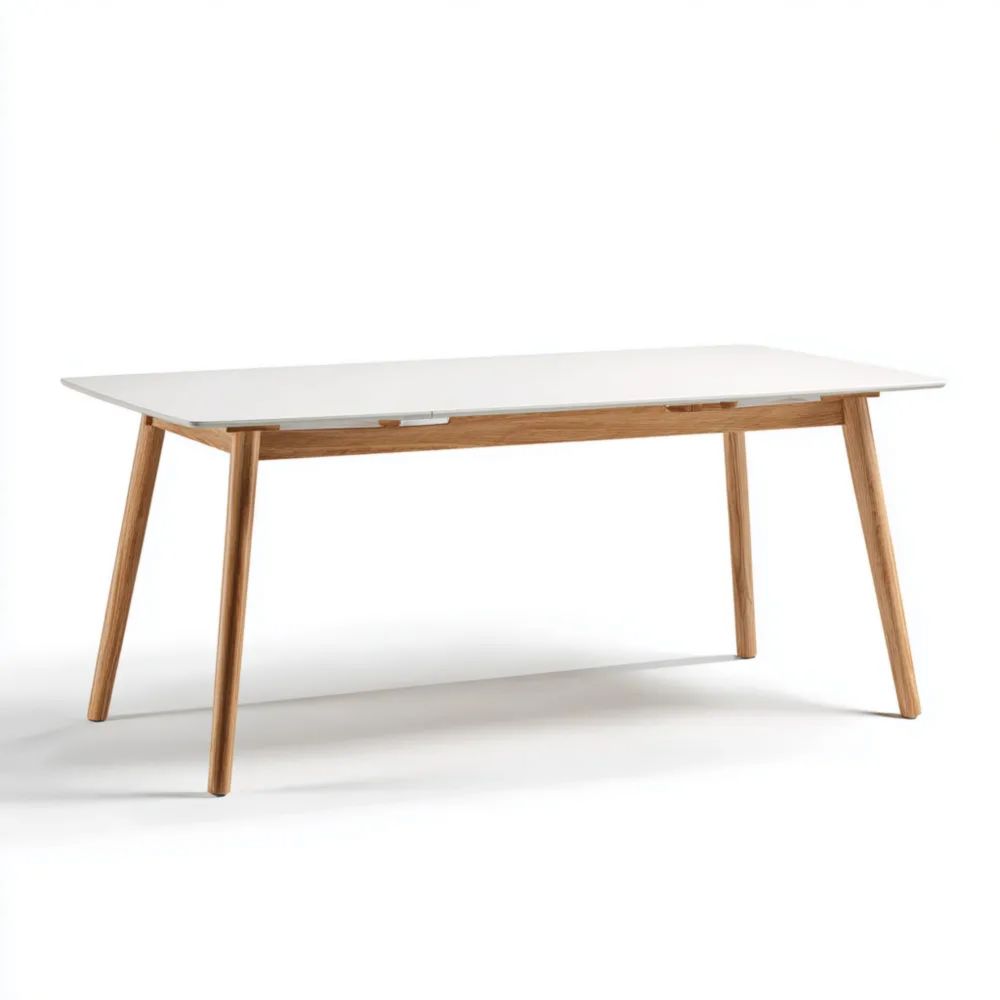 Esstisch Holz 180x90x75 cm – Weiß/Natur – Skandinavisch