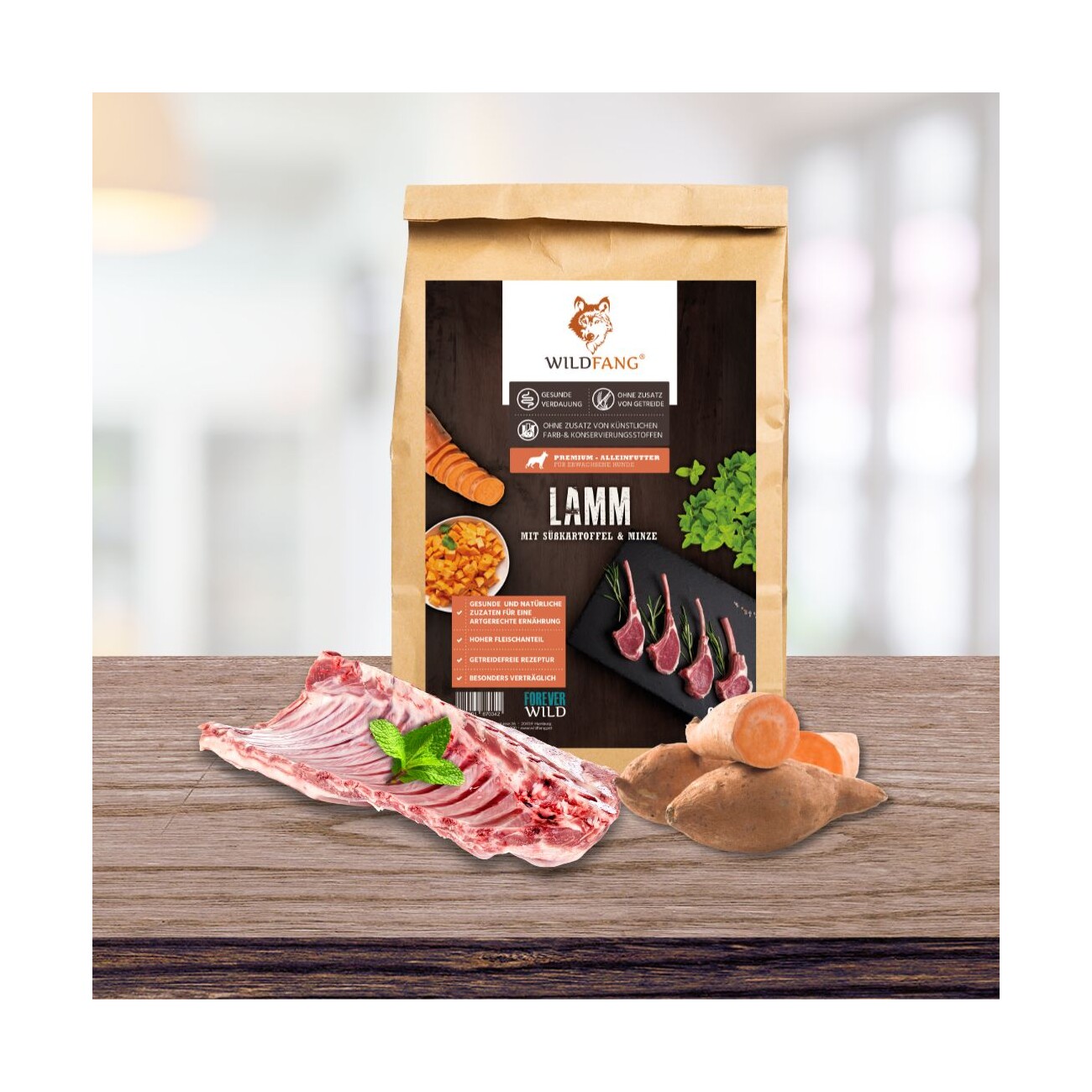 Wildfang ® Adult Trockenfutter mit Lamm 2 kg