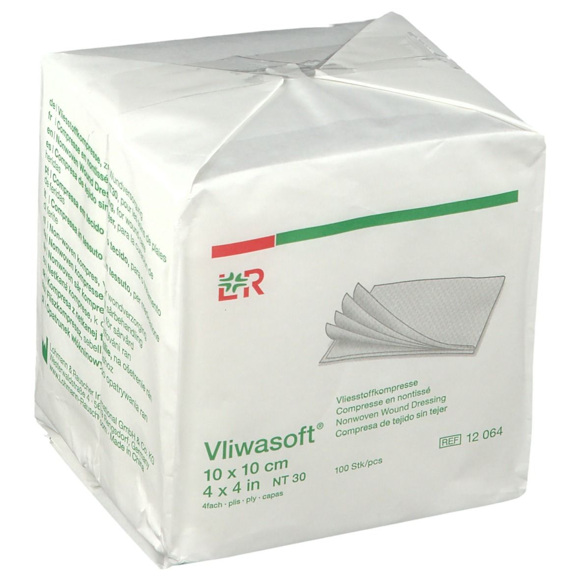 Vliwasoft® Vliesstoffkompresse 10 cm x 10 cm 4lagig unsteril