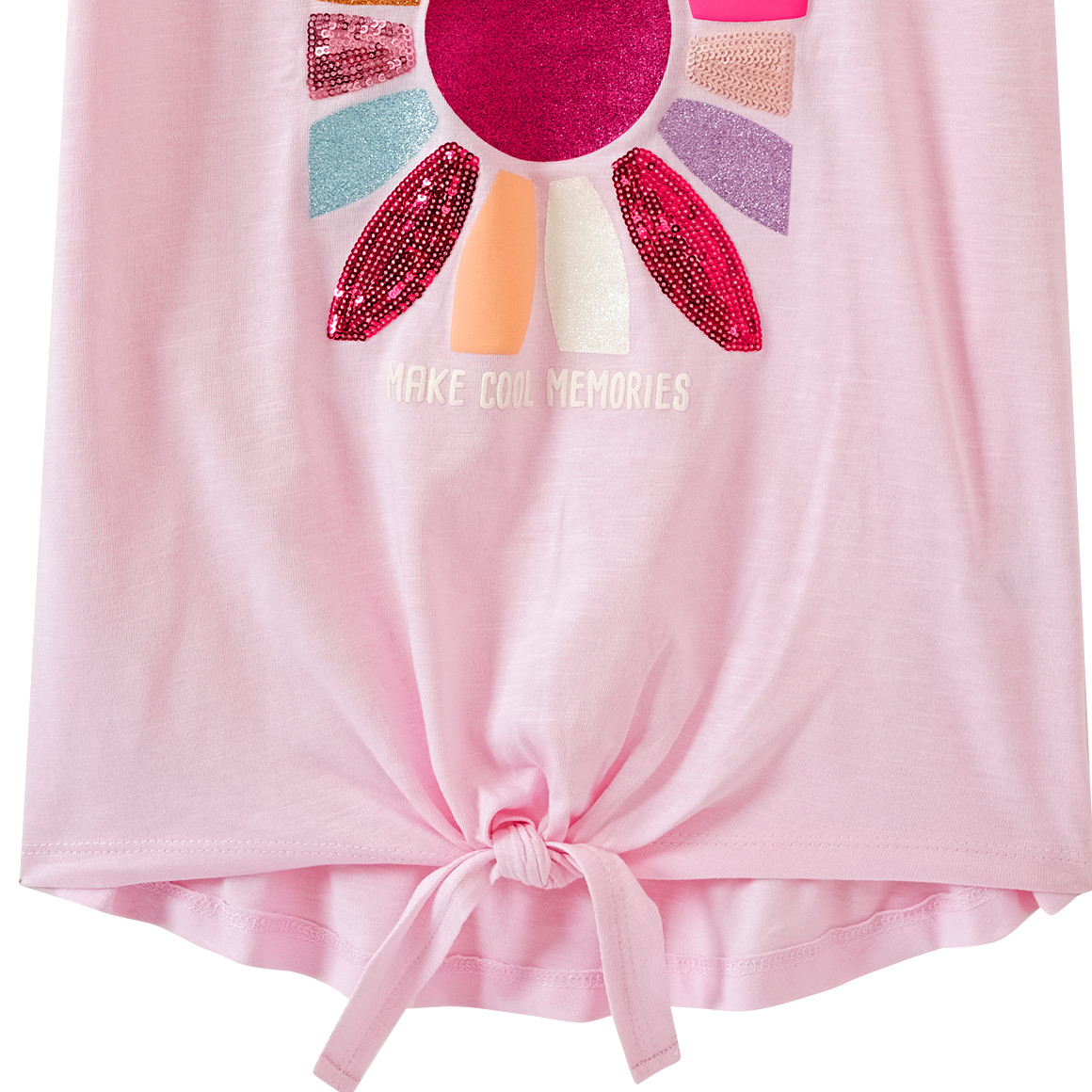 Yigga Mädchen T-Shirt mit Knotendetail rosa