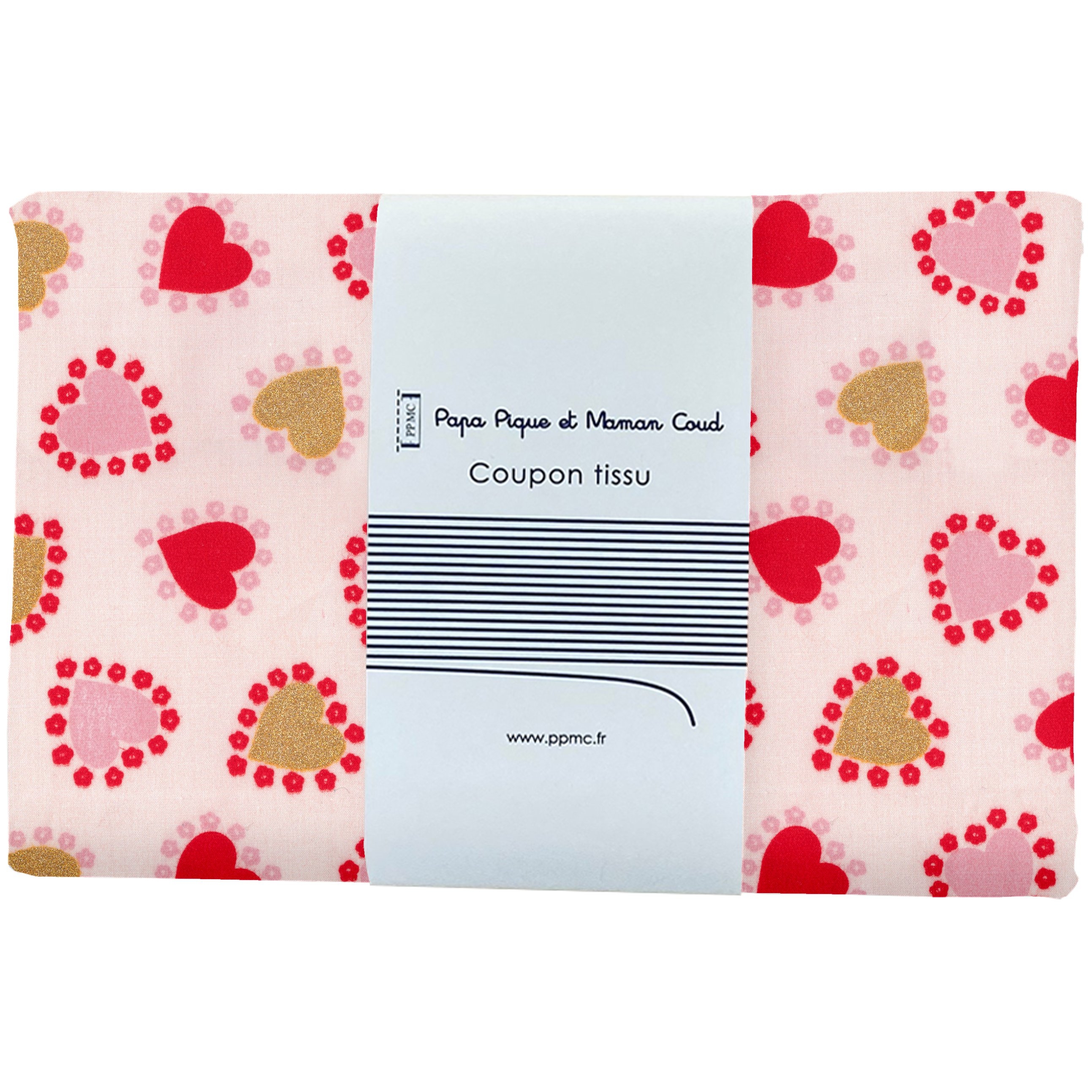 Coupon Tissu 1 M Petits Coeurs