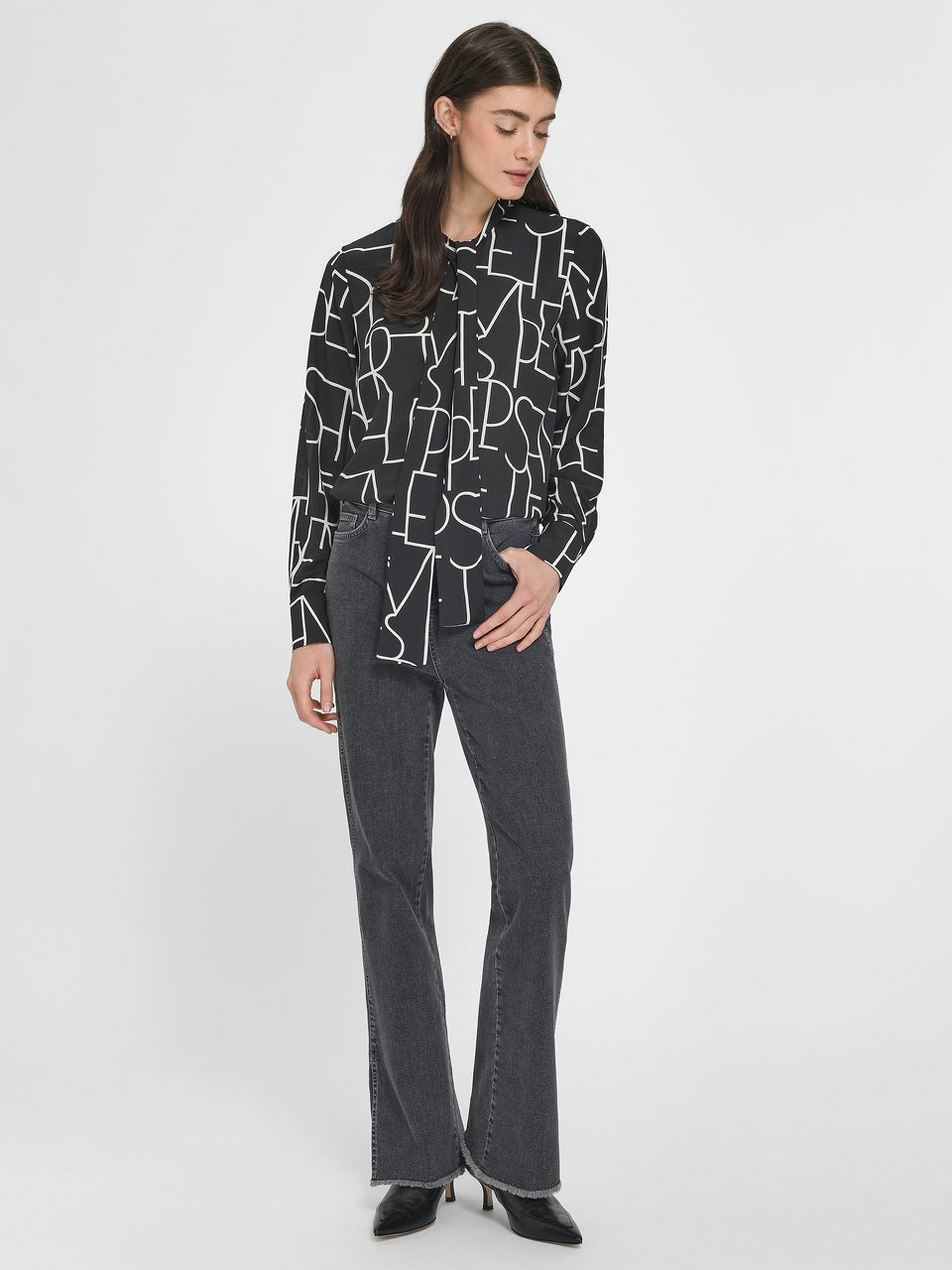 Bluse mit Rundhals-Ausschnitt