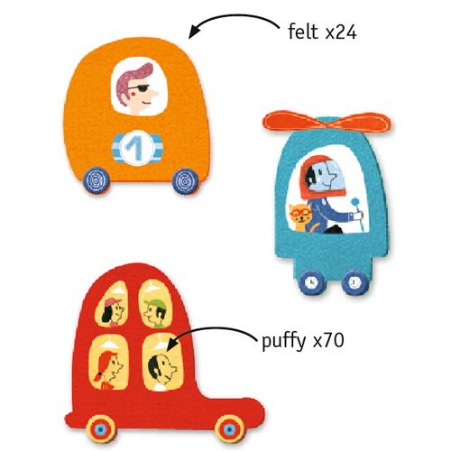 Djeco knutselset creëren met stickers - auto's