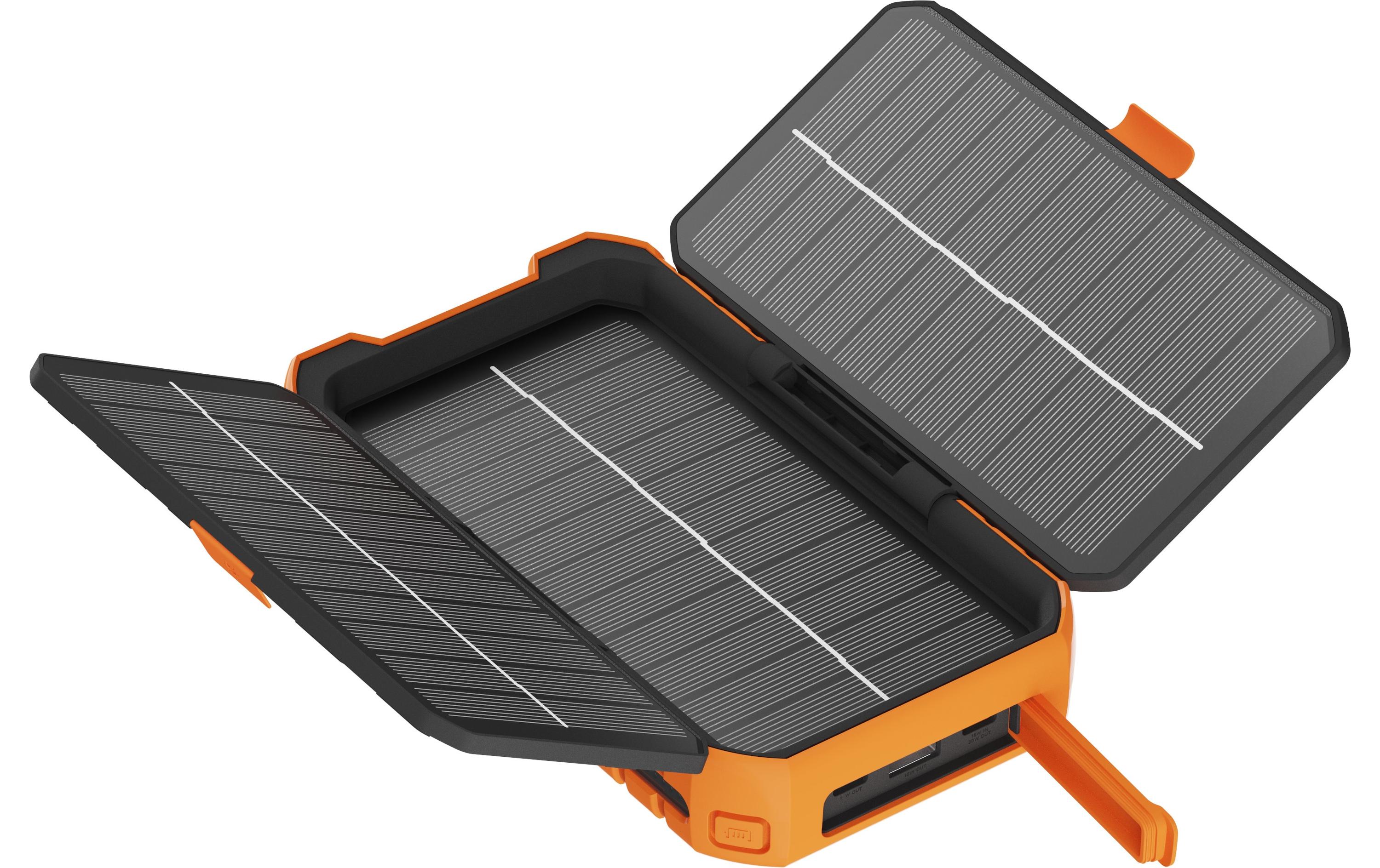 Powerbank Solar Power XR203 10000 mAhFaltbares 20-W-Solarmodul mit drei USB-Ladeanschlüssen