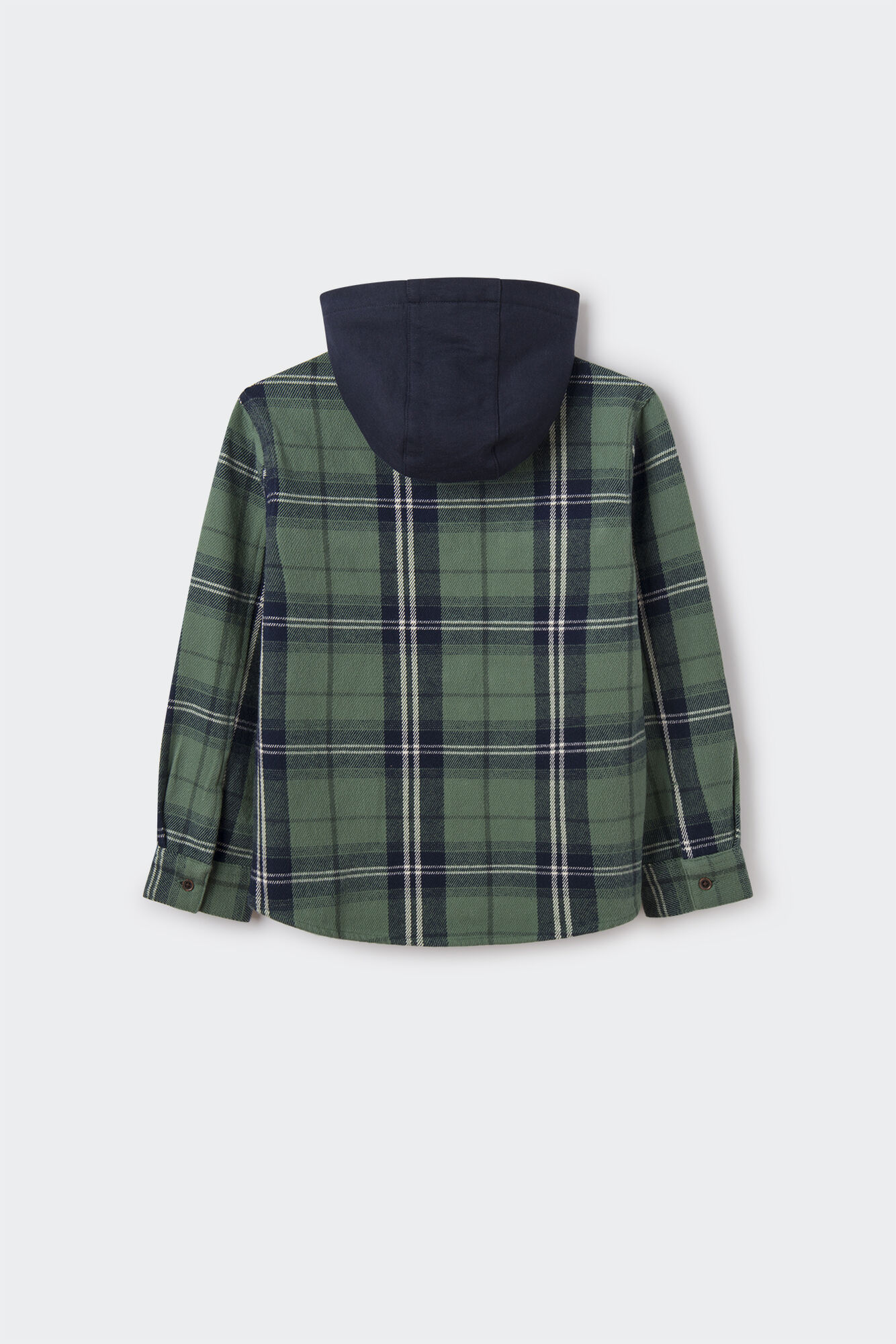 Camisa xadrez com capuz para menino