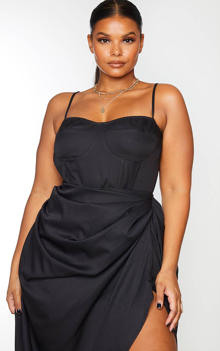 Noir Haut Corset Structuré Grande Taille