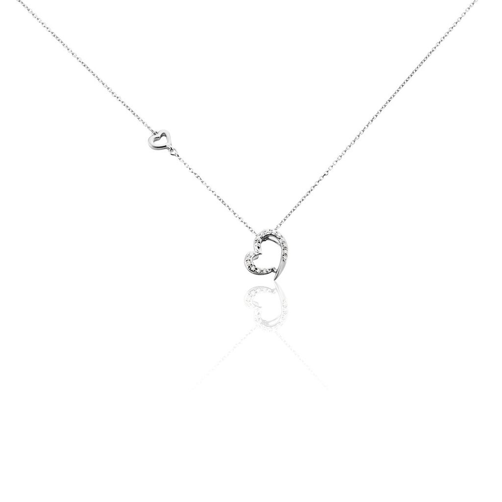Collier Coeur Ktl Or Blanc Diamant