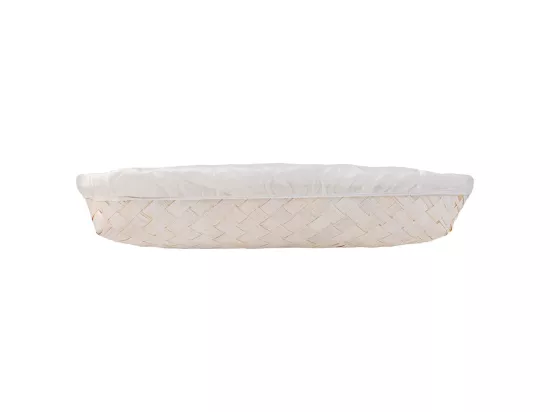 Plateau en bambou doublé blanc 50x40x8h