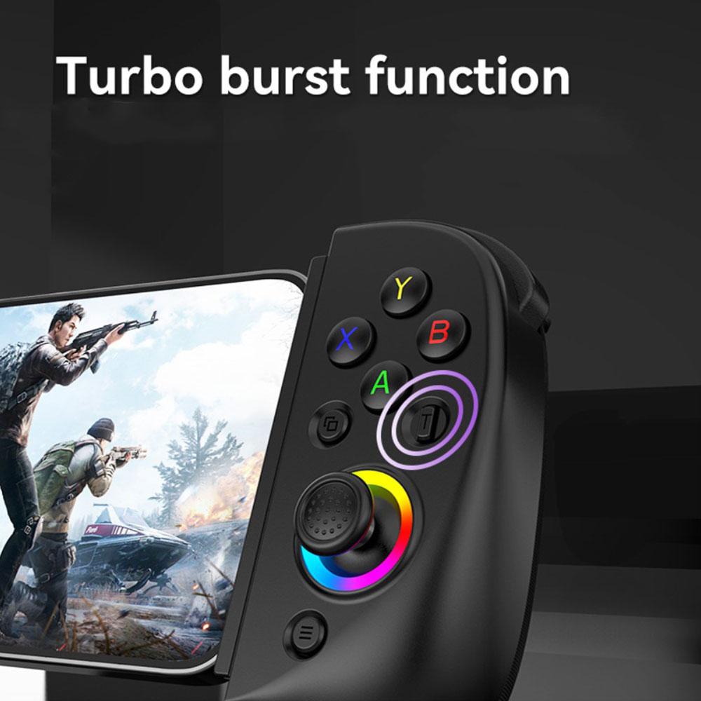 Universal Bluetooth Mobile Gamepad Gaming Controller mit RGB LED für Smartphones / Tablets mit einer Grösse von 125-250mm (iOS / Android) - Schwarz