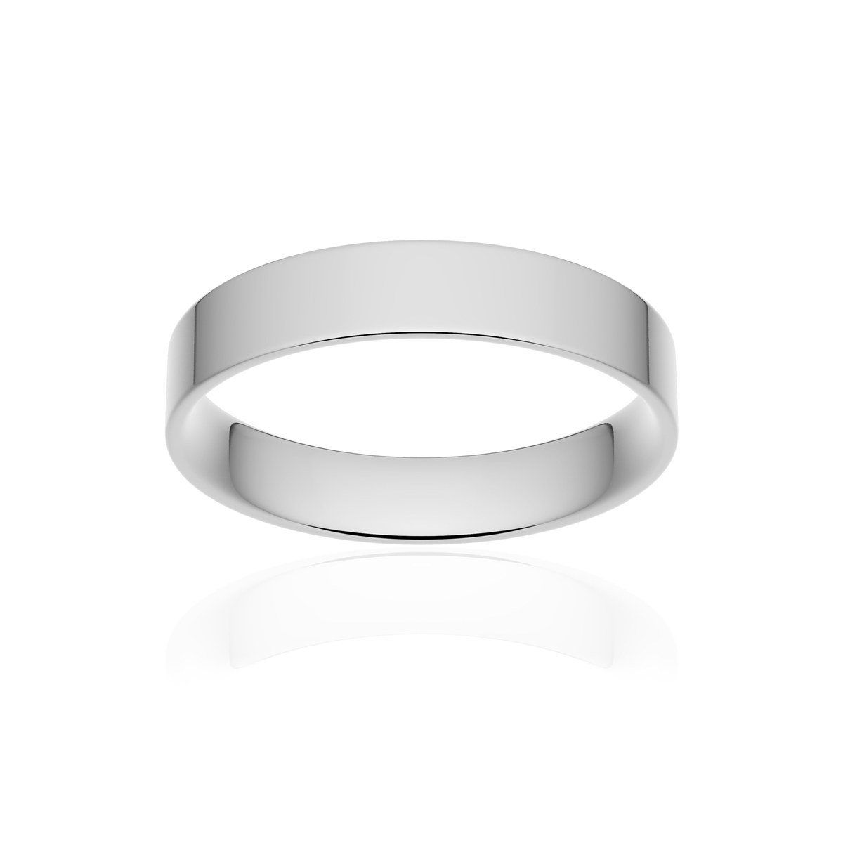 Alliance platine 950 poli ruban plat confort 4 mm