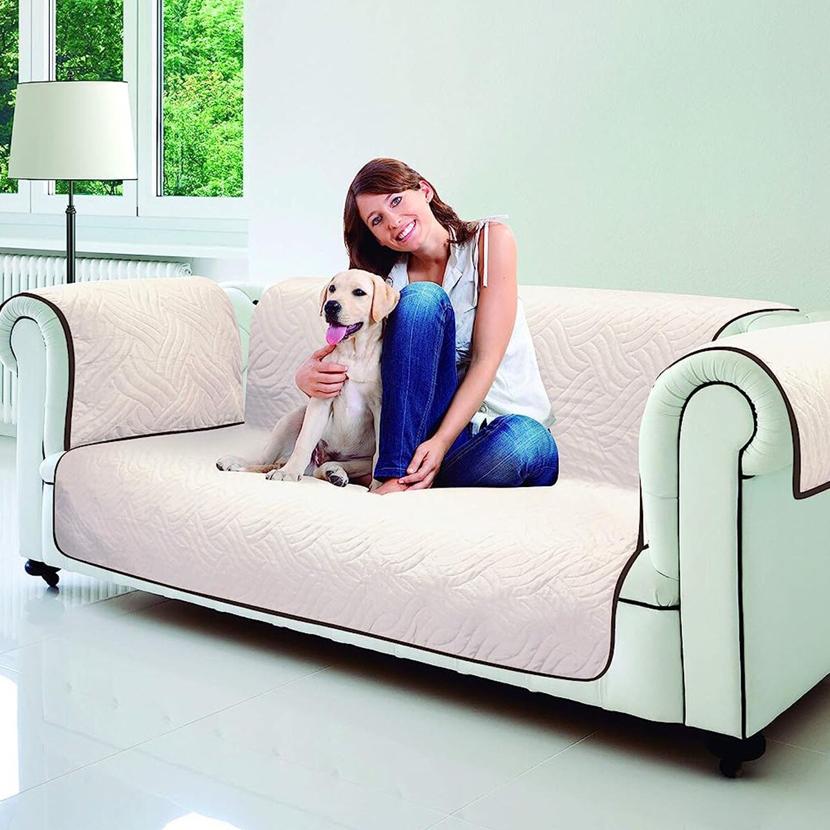 Starlyf® 3 Sitzer Sofaschoner, wasserabweisend, wendbar Sofa Cover
