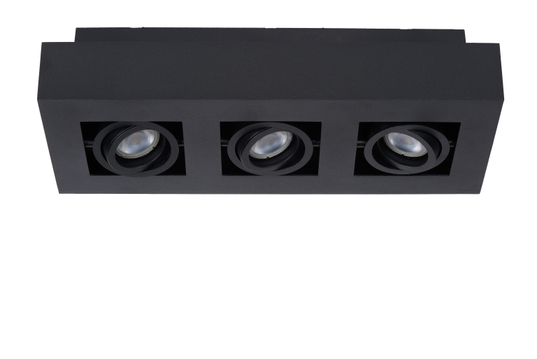 Lucide Xirax 3 spot dim to warm zwart