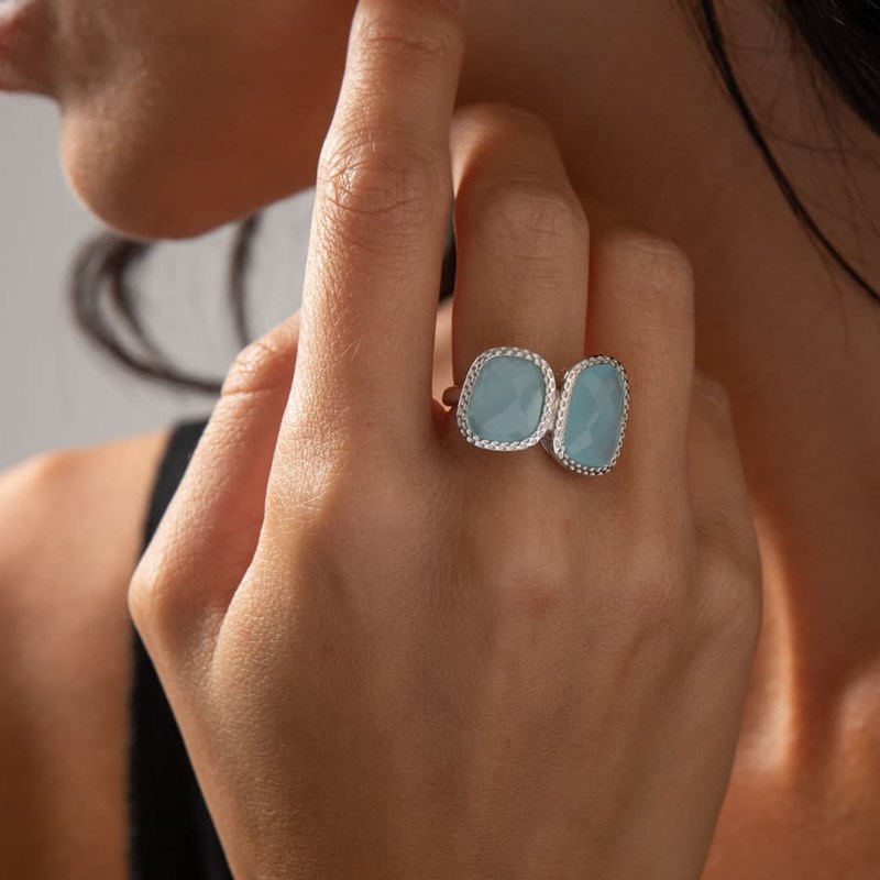 Bague Tandem Argent Doré Blanc