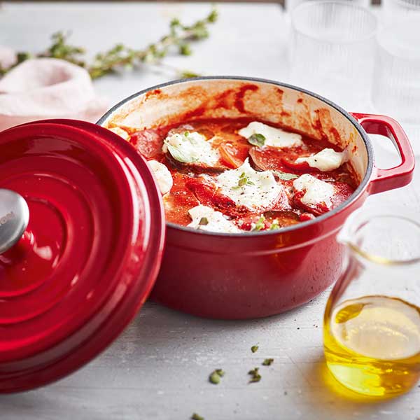 Cocotte en fonte ronde 20 cm 2,3 L rouge Mathon