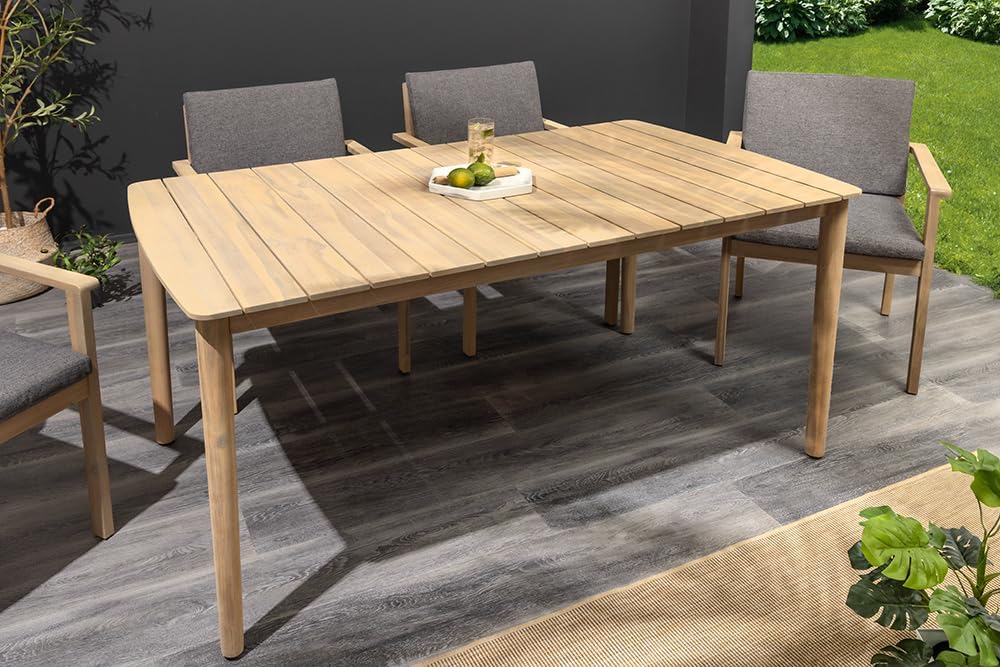 Riess Ambiente Wetterfester Gartentisch KOPENHAGEN - 160cm - Natur Akazie Massivholz - oval Outdoor Esstisch