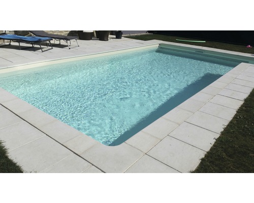 Zwembadrand, Bergerac binnenhoek voor 15 cm radius, Champagne, 49,5/49,5 x 31 x 3,2 cm