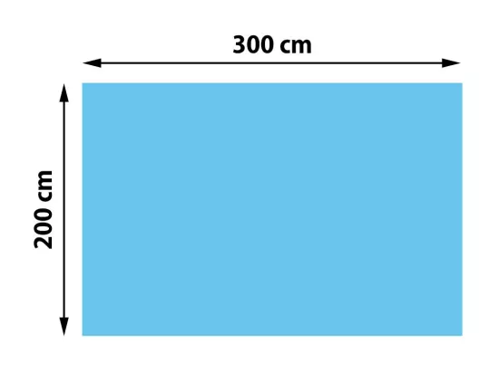 Couverture de piscine 200 µm, rectangulaire, 3x2 m, bleu