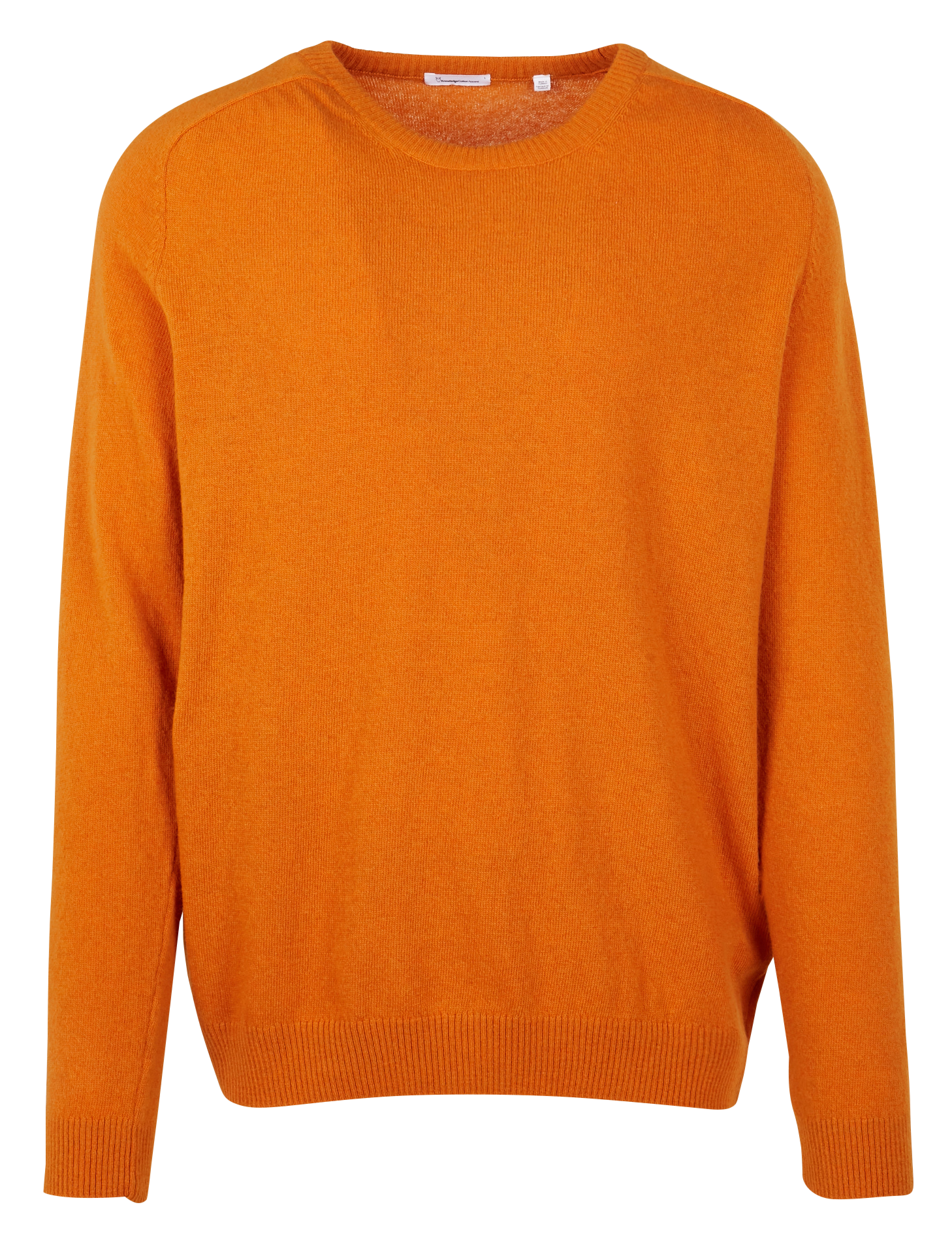 Pull col rond regular-fit en laine| Orange